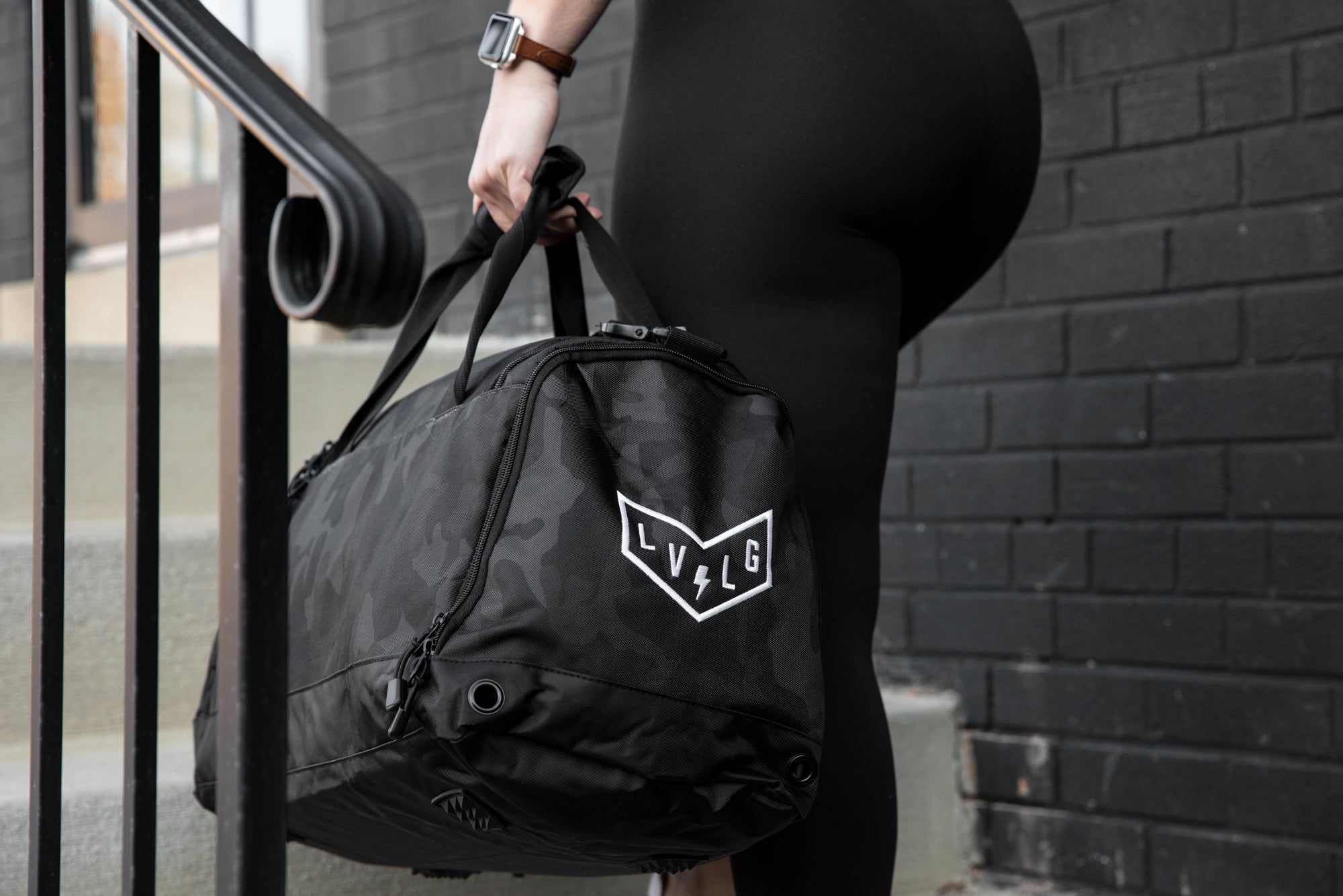 Black camo cheap duffle bag