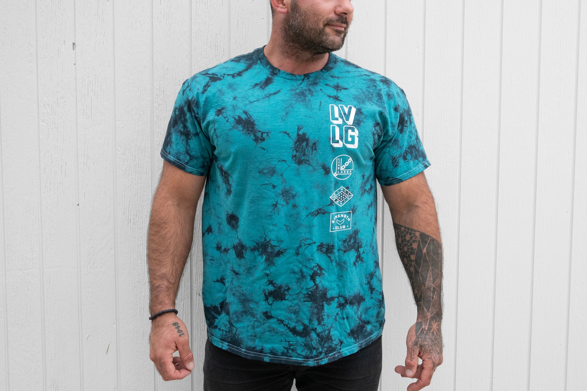 Teal Crystal Tie Dye Tee – Live Large Fitness