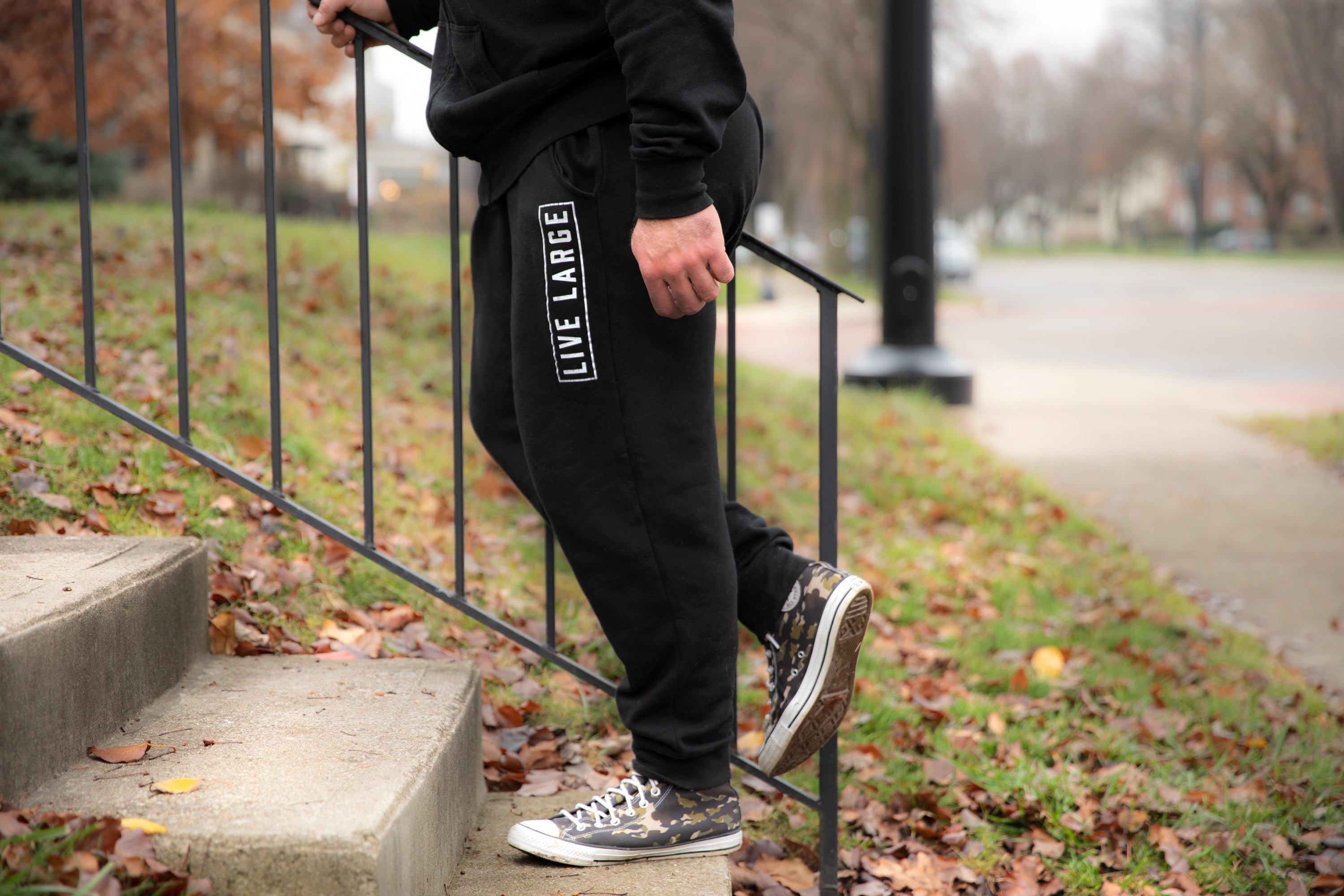 Black Block Sweatpants Live Large Fitness